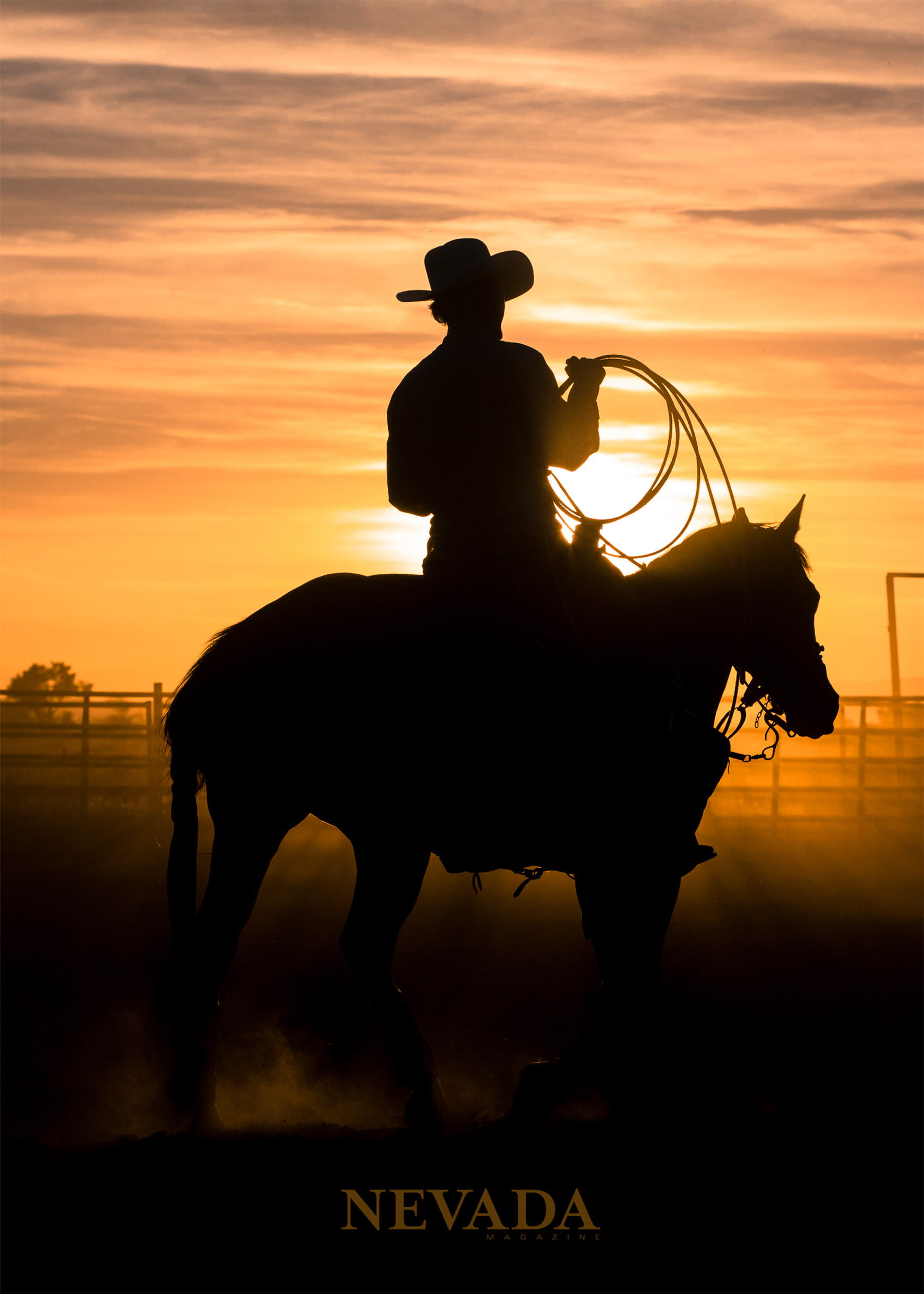 Cowboy silhouette Nevada magazine